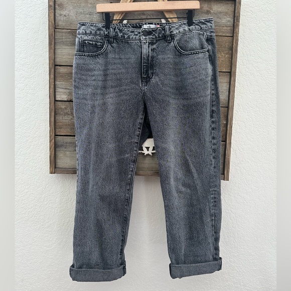 CAbi Gray Boyfriend Jeans 100% cotton denim ladies size 12 - Picture 1 of 10